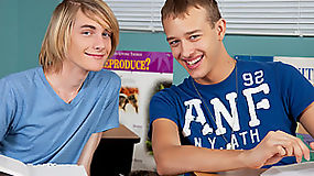 A pair of horny twinks fucking wildly in class