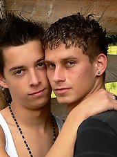 Hot slim Twink fucked and serviced outdoor