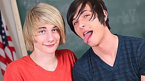 Two horny dicking twinks comparing lenght of dick to see who's topping
