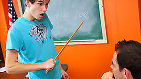 Skyelr Bleu is a teacher's assistant and he's trying to teach young Kalob Bridge grammar